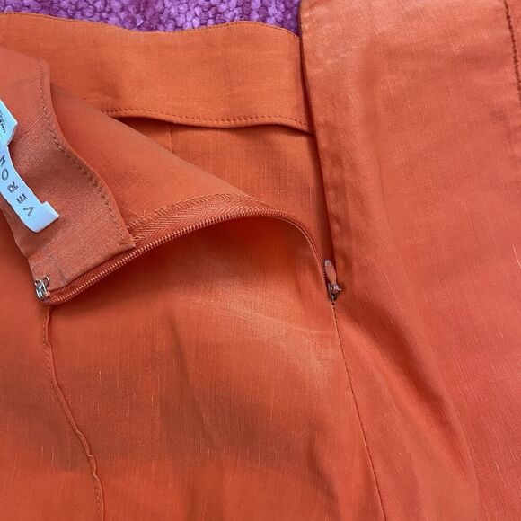 Veronica Beard Honolulu Linen Blend Pants Orange Size 4 - Picture 7 of 12